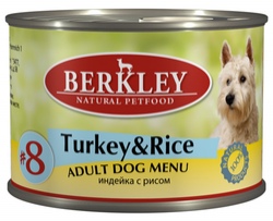 Berkley Turkey & Rice Adult Dog №8 Беркли консервы для собак Индейка с рисом №8