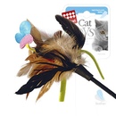 GiGwi Дразнилка для кошек с бабочкой, натуральные некрашеные перья