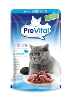 Prevital Naturel Консервированный корм для кошек Кусочки мяса в соусе Лосось