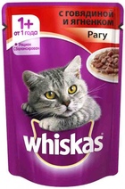 Whiskas - Вискас консервы для кошек пауч рагу с говядиной и ягненком