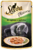 Sheba - Шеба плежер пауч для кошек курица/индейка