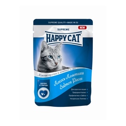 Happy Cat - Хэппи Кэт пауч для кошек Нежные кусочки Ломтики лосось