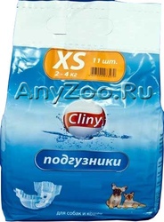 Cliny Подгузники для собак и кошек 2-4 кг размер XS
