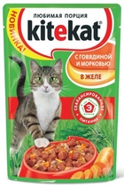 KiteKat - Китикет для кошек пауч Говядина/морковь в желе