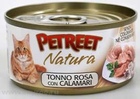 Petreet - Петрит консервы для кошек кусочки розового тунца с кальмарами