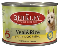 Berkley Veal & Rice Adult Dog Menu №5 Беркли конс для собак №5 Телятина с рисом