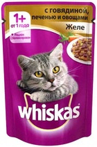 Whiskas - Вискас пауч для кошек желе с говядина/печень/ овощи