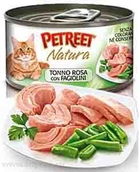 Petreet - Петрит консервы для кошек кусочки розового тунца с зеленой фасолью