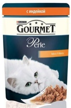 Gourmet Perl Мини-филе (пауч) для кошек, Индейка