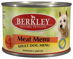 Berkley Meat Adult Dog Menu №4 Беркли конс для собак №4 Ягненок с рисом