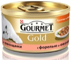 Gourmet Gold консервы для кошек Кусочки в подливке Форель, овощи
