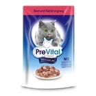 Prevital Premium Консервированный корм для кошек Кусочки в соусе с говядиной и кроликом