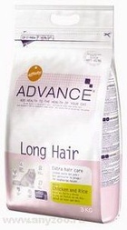 Advance Long Hair - Эдванс корм для взрослых кошек длинношерстных пород Курица и Рис -