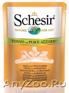 Schesir Шезир консервы для кошек Тунец/сардины (пауч)