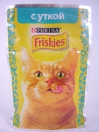 Friskies Фрискис пауч для взрослых кошек Утка кусочки в подливке