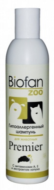 Биофан- Гипоаллергенный шампунь с экстрактом лопуха и витаминами А,Е  Premier для собак и кошек