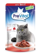 Prevital Naturel Консервированный корм для кошек Кусочки мяса в соусе Говядина