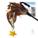 GiGwi Дразнилка для кошек со звёздочкой, натуральные некрашеные перья