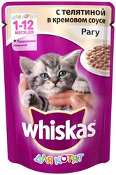 Whiskas Пауч д/КОТЯТ Телятина рагу в кремовом соусе