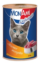МонАми консервы для кошек Мясные кусочки в соусе