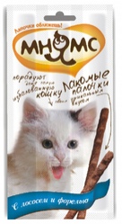Лакомство Мнямс Лакомые палочки для кошек с лососем и форелью 3х5гр