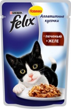 Felix Аппетитные кусочки Пауч для кошек Печень в желе