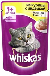 Whiskas Пауч д/кошек Паштет Курица/индейка