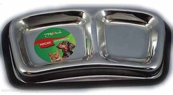 Triol Миска металическая на резине для кошки двойная