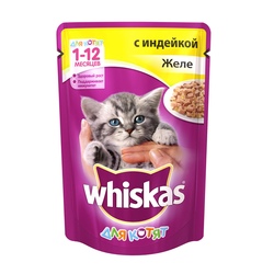 Whiskas Вискас пауч для котят в желе Индейка