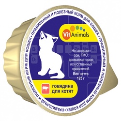 VitAnimals Kitten- Витэнималс консервы для котят Говядина (ламистер)
