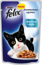 Felix Аппетитные кусочки Пауч для кошек Форель в желе