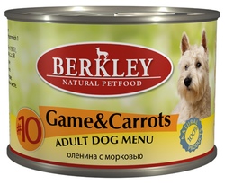 Berkley Game & Carrots Adult Dog Menu №10 Беркли конс для собак №10 Дичь с морковью