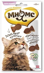 Лакомство Мнямс Лакомые кусочки для кошек в форме рыбок со вкусом лосося