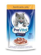 Prevital Premium Консервированный корм для кошек Кусочки в желе с уткой и ягненком