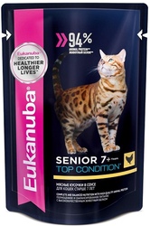 Eukanuba Cat Adult Пауч для кошек старше 7 лет с Курицей  в соусе