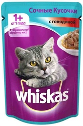 Whiskas Вискас Пауч д/кошек сочные кусочки с Говядиной