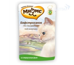 Мнямс Бефстроганов по-тасмански пауч для кошек, с мясом страуса