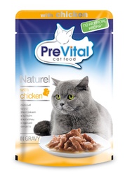 Prevital Naturel Консервированный корм для кошек Кусочки мяса в соусе Курица