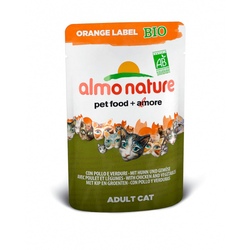 Almo Nature Orange Label  Пауч для кошек с Курицей и овощами