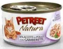 Petreet - Петрит консервы для кошек Куриная грудка с креветками