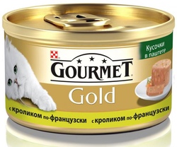 Gourmet Gold консервы для кошек Террин с кроликом по-французски, кусочки в паштете