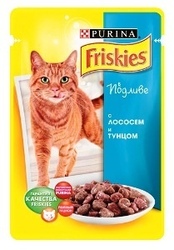 Friskies Фрискис пауч для взрослых кошек Лосось кусочки в подливке