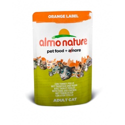 Almo Nature Orange Label  Пауч для кошек с Тунцом и курицей