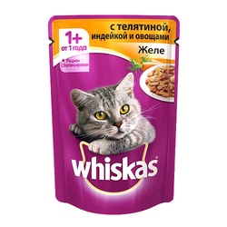 Whiskas - Вискас пауч для кошек Желе с индейка с овощами