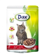 Dax полнорационный консервированный корм для взрослых кошек кусочки в соусе с говядиной