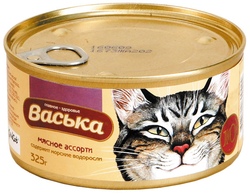 Васька для кошек консервы Мясное  ассорти -