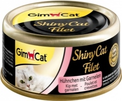 Gimcat Shiny Cat Filet Консервы Шани Кэт для кошек Цыпленок с креветками