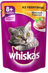 Whiskas Вискас Сеньор Пауч д/кошек 8+ Паштет из телятины