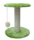 Lion Когтеточка-cтолбик на круглой подставке с мячом и платформой, сизаль, искусственный мех
