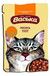 Васька пауч для кошек Лосось кусочки в желе